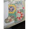 Image 3 : LOT 4 VINTAGE HAND STITCHED QUILT LARGE STOCKINGS