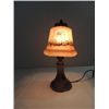 Image 2 : RARE VINTAGE REVERSE PAINTED LAMP & SHADE FROSTED