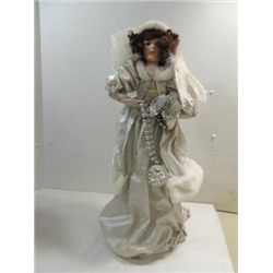 27"H PORCELAIN HOLIDAY ANGEL DOLL NO MAKER MARKS