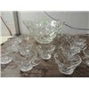 Image 2 : VINTAGE CRYSTAL PRESSED GLASS PUNCH BOWL SET, 14