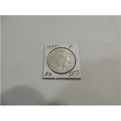 1935 ABOUT UNCIRCULATED PEACE SILVER DOLLAR