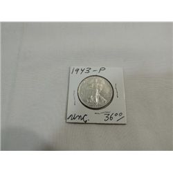 1943 UNCIRCULATED WALKING LIBERTY HALF DOLLAR