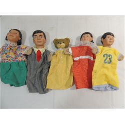 VINTAGE LOT 5 FAMILY HAND PUPPETS INTERACTIVE