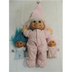 LOT 3 VINTAGE RUSS TROLL DOLLS