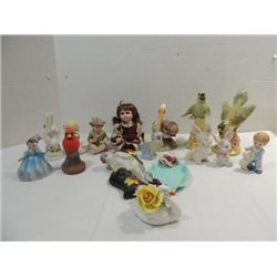 LOT 16 PORCELAIN & CERAMIC FIGURINES & BIRDS