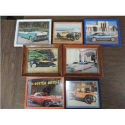 LOT 7 FRAMED PRINTS OF VINTAGE CARS: CADILLAC,