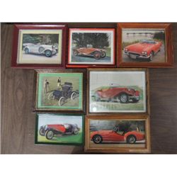 LOT 7 FRAMED PRINTS OF VINTAGE CARS: BUICK,