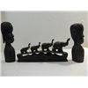 Image 1 : LOT 3 VINTAGE AFRICAN CARVED EBONY WOOD: 2 FIRGURE
