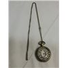 MAN'S NEW QUARTZ POCKET WATCH & CHAIN CUTOUT FRONT
