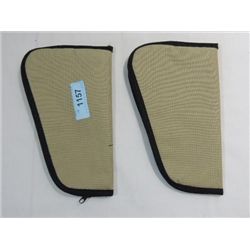 LOT 2 PISTOL CANVAS ZIPPER CARRYING CASES