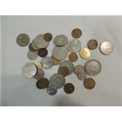 LOT 32 EUROPEAN FOREIGN & US COINS 1930S TO 50S