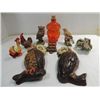 LOT 9 VINTAGE CERAMIC, PORCELAIN & GLASS OWLS,