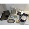 LOT 10 ASSORTED COLLECTIBLE METAL ITEMS: 2 GALLON