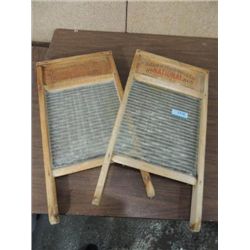 LOT 2 ANTIQUE NATIONAL WASHBOARD #865 WOOD & GLASS