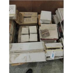 1 PALLET, 12 BOXES ROCK & TERRA COTTA TILES,