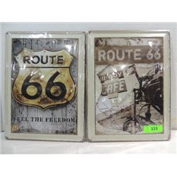 LOT 2 PRESS METAL PRINTS FOR HIGHWAY ROUTE 66