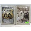 Image 1 : LOT 2 PRESS METAL PRINTS FOR HIGHWAY ROUTE 66