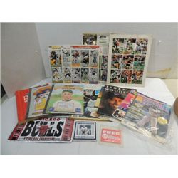 BOX LOT ASSORTED SPORTS COLLECTIBLES: UNCUT CARDS