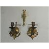 Image 1 : LOT 3 VINTAGE (2) NAUTICAL CANDLE HOLDERS & HORSE