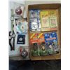 Image 1 : BOX LOT OF SPORTS COLLECTIBLES: WATCHES, HEADLINER