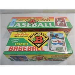 LOT 2 1989 & 91 BOWMAN BASEBALL CARDS FACTORY SETS