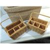 Image 2 : LOT 4 (2) NESTED REED WOVEN FLIP TOP BASKETS & 2