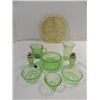 Image 1 : LOT 9 (8) PCS DEPRESSION ERA VASOLINE GLASS, 1