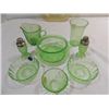 Image 3 : LOT 9 (8) PCS DEPRESSION ERA VASOLINE GLASS, 1