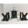 Image 1 : LOT 2 (1 PAIR) NEW CAST IRON ROOSTER BOOKENDS &