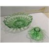Image 2 : LOT 4 MID CENTURY MODERN LIGHT GREEN GLASSWARE: