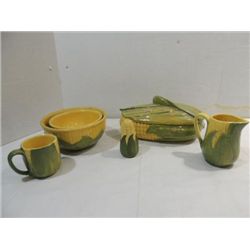 LOT 6 VINTAGE SHAWNEE CORN KING DINNERWARE: #6 & 8