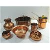 Image 1 : LOT 9 VINTAGE ASSORTED COPPERWARE: DOUBLE STEAMER