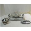 Image 1 : LOT 6 STAINLESS STEEL SERVING PIECES: 2 PLATTERS,