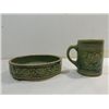Image 1 : ARTS & CRAFT PERIOD EARTHENWARE MUG & CENTER PIECE