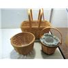 Image 1 : LOT 3 LONGABERGER HAND WOOD WOVEN BASKETS