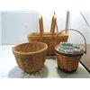 Image 2 : LOT 3 LONGABERGER HAND WOOD WOVEN BASKETS