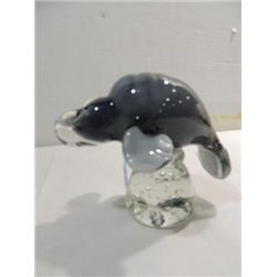 MINCHELLA MURANO STYLE GRAY & WHITE GLASS MANATEE