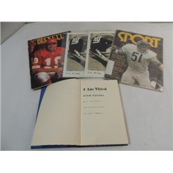 LOT 5 MIXED FOOTBALL MAGAZINES & GAYLE SAYER BOOK