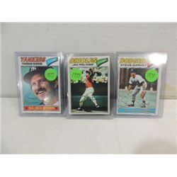 LOT 3 1977 TOPPS #170, 400, 600 BASEBALL CARDS: