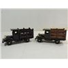 Image 1 : LOT 2 HAND CRAFTED ALL WOOD CLASSIC TRUCKS 7"L