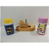 Image 1 : LOT 3 VINTAGE COLLECTIBLES: 2 CHILD'S THERMOS: