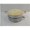 Image 1 : VINTAGE CERAMIC SERVING BOWL & METAL HOLDER; MARKD