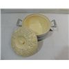 Image 2 : VINTAGE CERAMIC SERVING BOWL & METAL HOLDER; MARKD