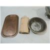 Image 3 : LOT 4 VINTAGE METAL ITEMS: 1 COPPER TRAY, EKCOLOY