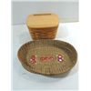 Image 1 : LOT 2 BASEKETS: 1 1999 LONGABERGER WOOD WOVEN,