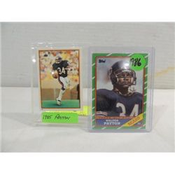 LOT 2 1985 & 86 TOPPS WALTER PAYTON FOOTBALL CARDS