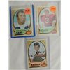 LOT 3 1970 KEY TOPPS #237, 25, 224 FOOTBALL CARDS:
