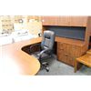 Image 1 : CHERRY U-SHAPE EXECUTIVE OFFICE SUITE WITH HUTCH