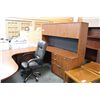 Image 3 : CHERRY U-SHAPE EXECUTIVE OFFICE SUITE WITH HUTCH