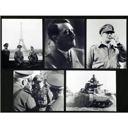 5 WWII Photos w/Hitler, U.S., Rommel, Paris, MacArthur